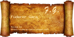 Fuderer Gara névjegykártya